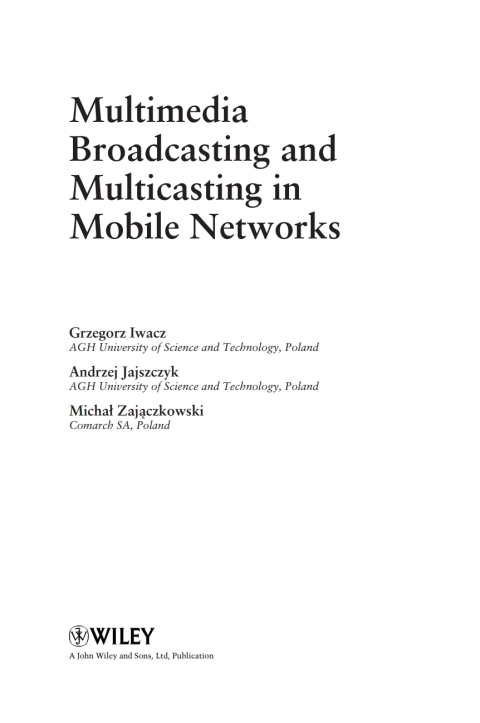 Cover image for book Multimedia Broadcasting and Multicasting in Mobile Networks