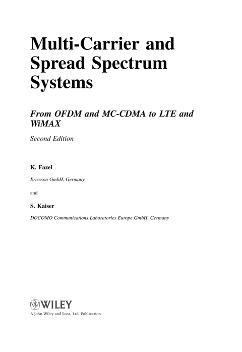 Cover image for book Multi-Carrier and Spread Spectrum Systems