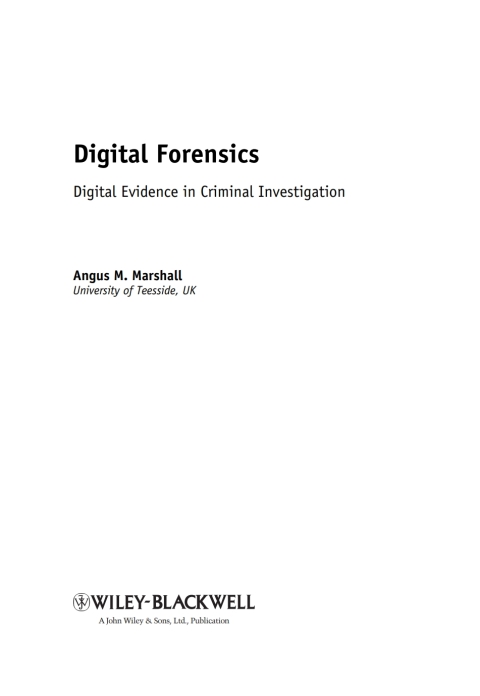 Cover image for book Digital Forensics