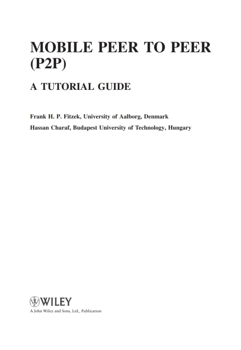 Cover image for book Mobile Peer to Peer (P2P)