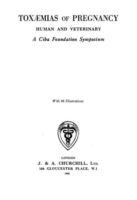 Cover image for book Toxaemias of Pregnancy