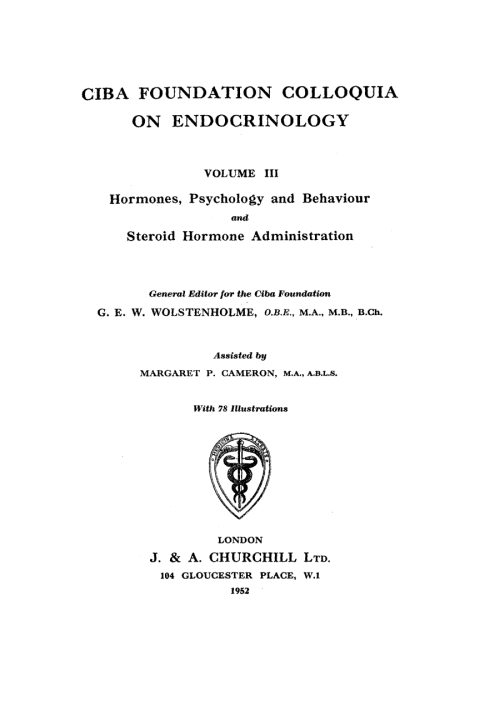 Cover image for book Steroid Hormone Administration, Volume 3