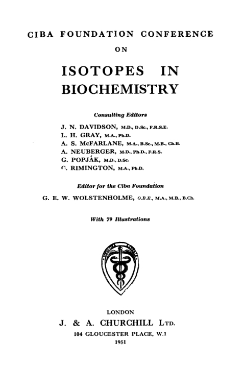 Cover image for book Isotopes in Biochemistry
