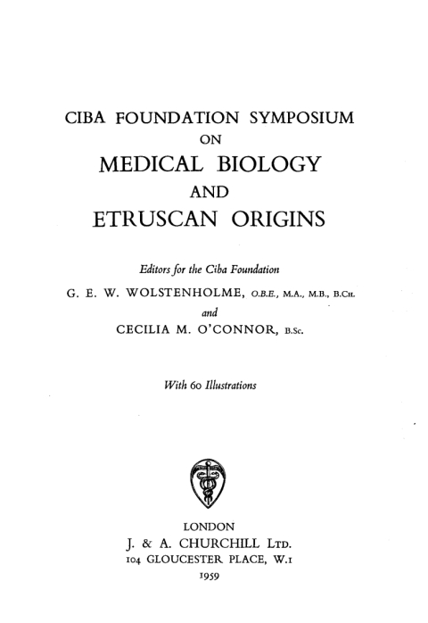 Cover image for book Medical Biology and Etruscan Origins