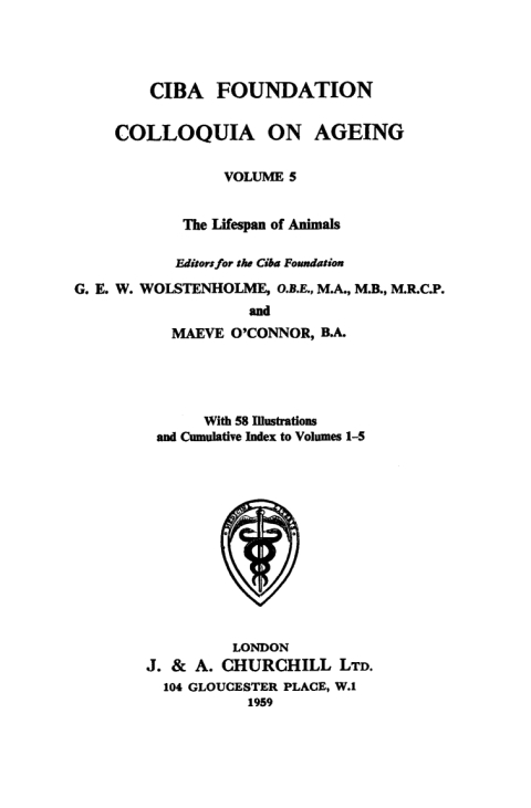 Cover image for book The Lifespan of Animals, Volume 5