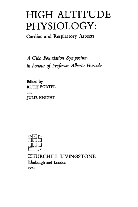 High Altitude Physiology: Cardiac and Respiratory Aspects 