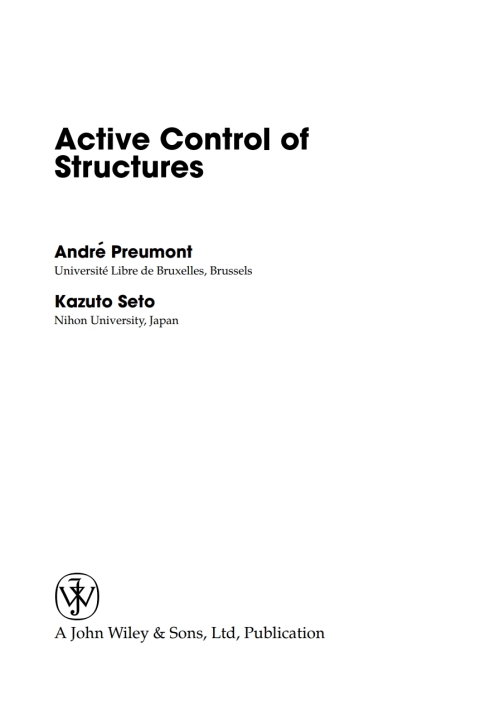 Cover image for book Active Control of Structures