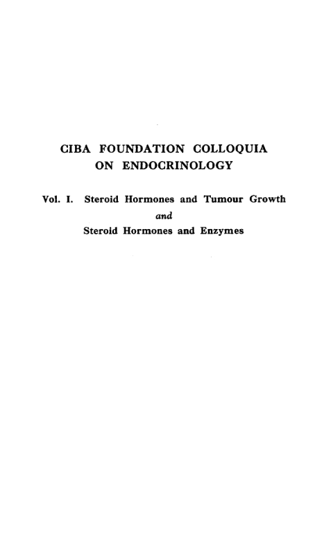 Cover image for book Steroid Hormones and Tumour Growth, Volume 1
