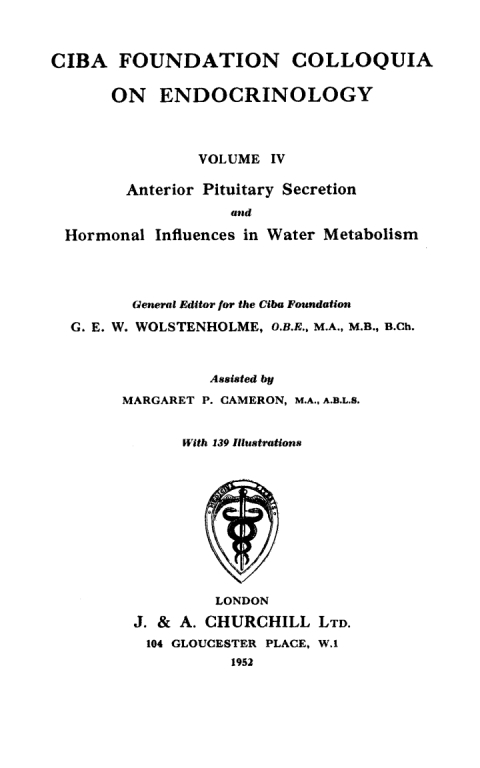 Cover image for book Anterior Pituitary Secretion, Volume 4