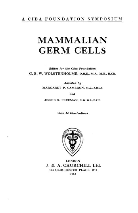 Cover image for book Mammalian Germ Cells