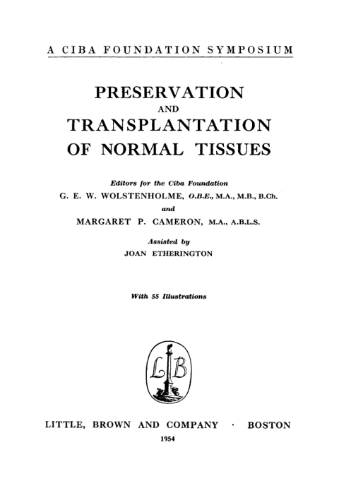 Cover image for book Preservation and Transplantation of Normal Tissues
