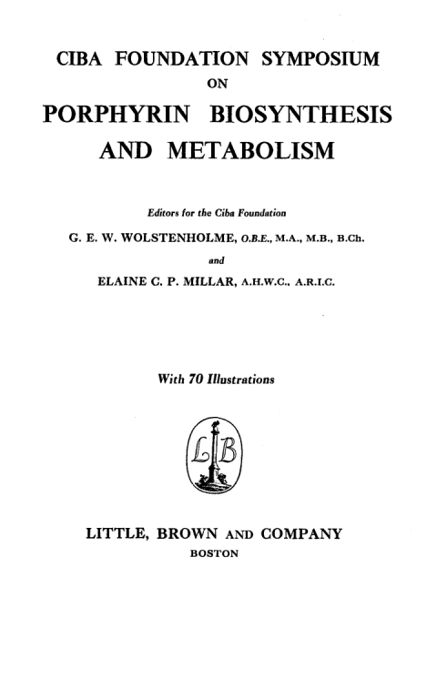 Cover image for book Porphyrin Biosynthesis and Metabolism