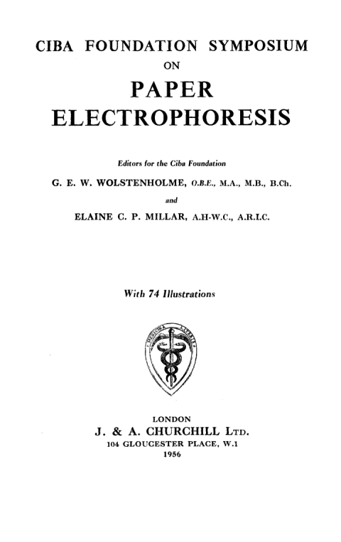 Cover image for book Paper Electrophoresis