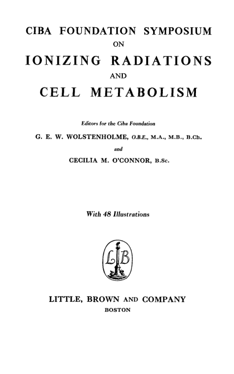 Cover image for book Ionizing Radiations and Cell Metabolism