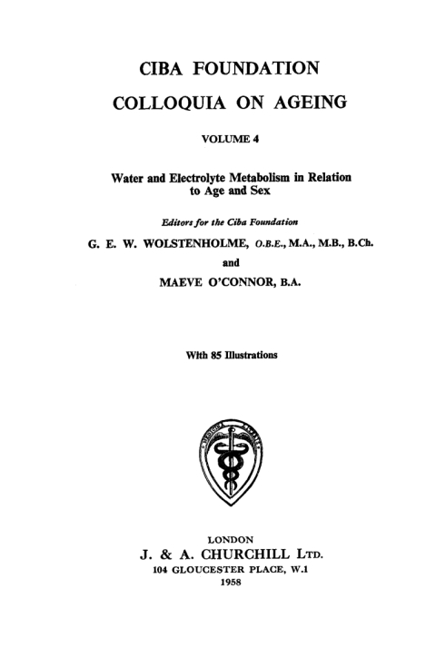 Cover image for book Water and Electrolyte Metabolism in Relation to Age and Sex, Volumr 4