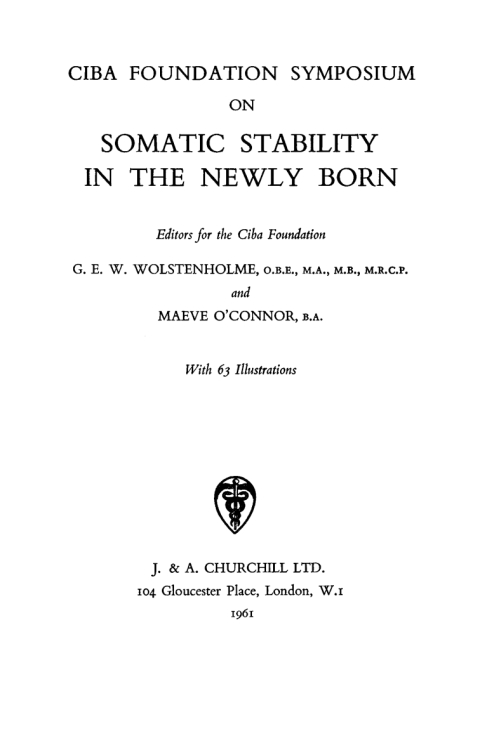 Cover image for book Somatic Stability in the Newly Born