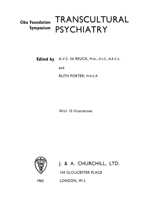 Transcultural Psychiatry 