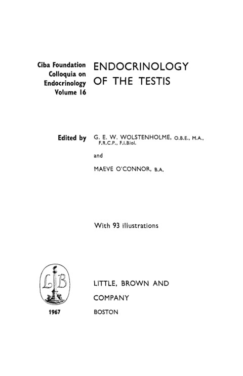 Cover image for book Endocrinology of the Testis, Volume 16