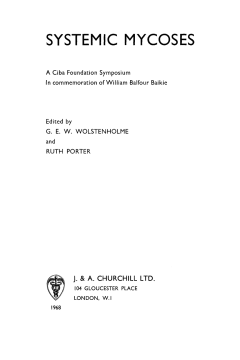 Cover image for book Systemic Mycoses