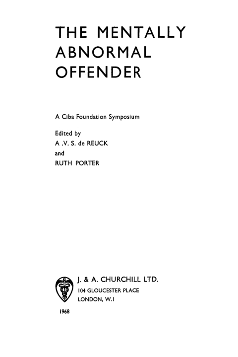 The Mentally Abnormal Offender 