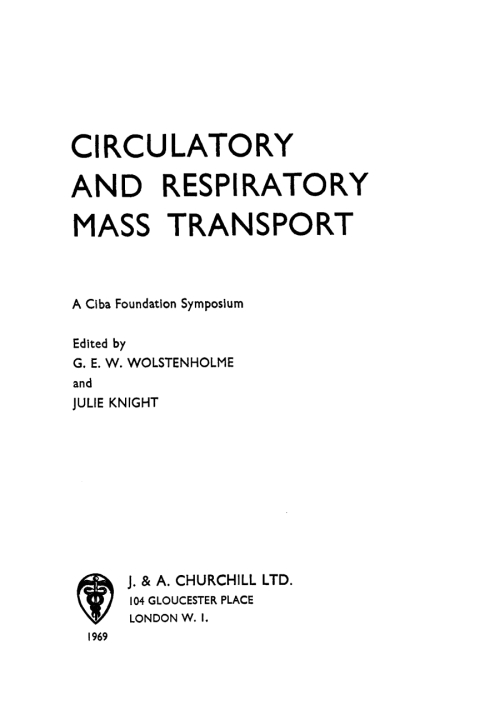 Circulatory and Respiratory Mass Transport 