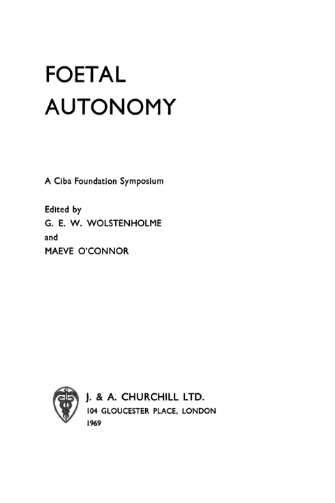 Cover image for book Foetal Autonomy