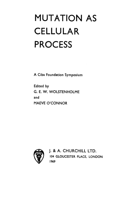 Cover image for book Mutation as a Cellular Process