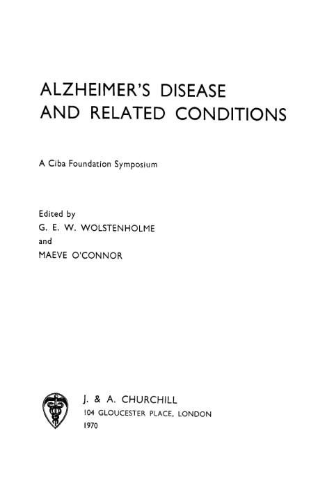 Cover image for book Alzheimer's Disease and Related Conditions