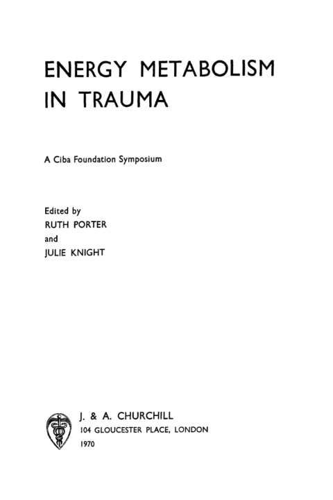 Energy Metabolism in Trauma 