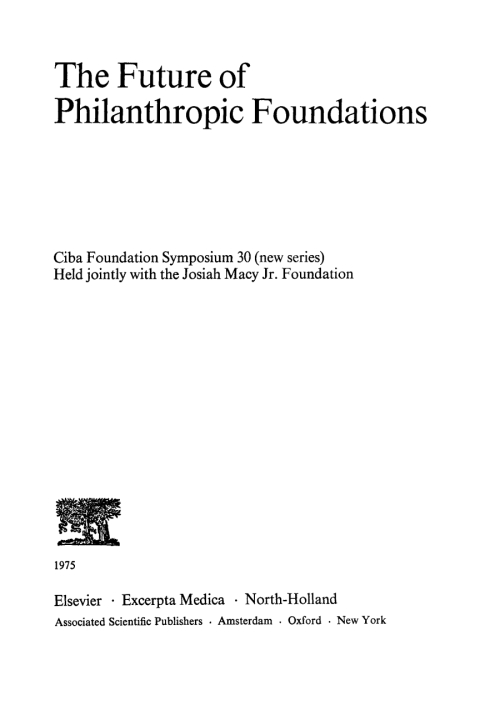Cover image for book The Future of Philanthropic Foundations