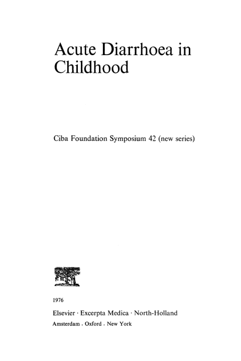 Cover image for book Acute Diarrhoea in Childhood