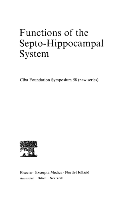 Cover image for book Functions of the Septo-Hippocampal System