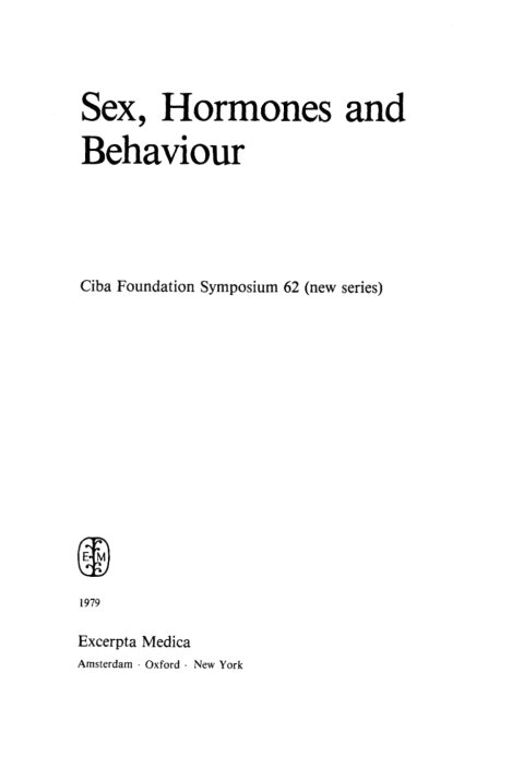 Sex, Hormones and Behaviour 