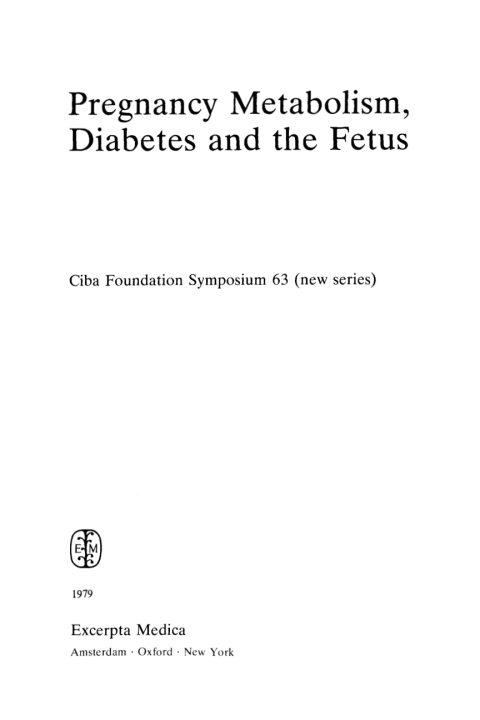 Cover image for book Pregnancy Metabolism, Diabetes and the Fetus