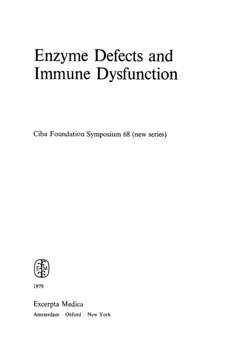 Cover image for book Enzyme Defects and Immune Dysfunction
