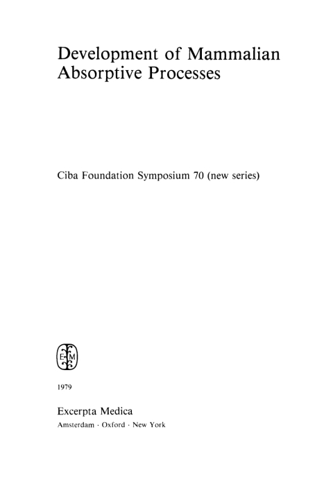 Cover image for book Development of Mammalian Absorptive Processes