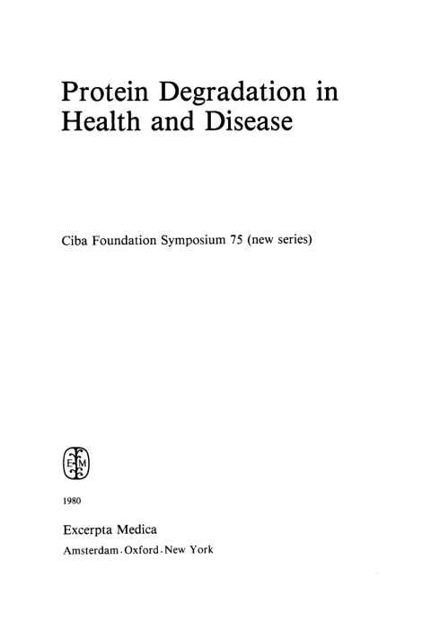 Cover image for book Protein Degradation in Health and Disease
