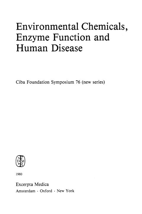 Cover image for book Environmental Chemicals, Enzyme Function and Human Disease