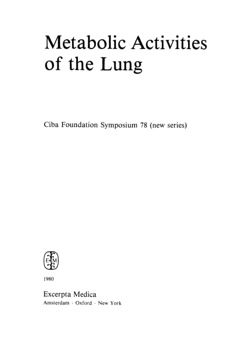 Metabolic Activities of the Lung 