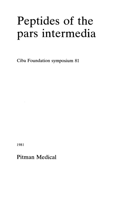 Cover image for book Peptides of the Pars Intermedia