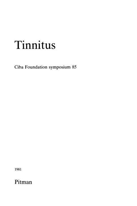 Cover image for book Tinnitus