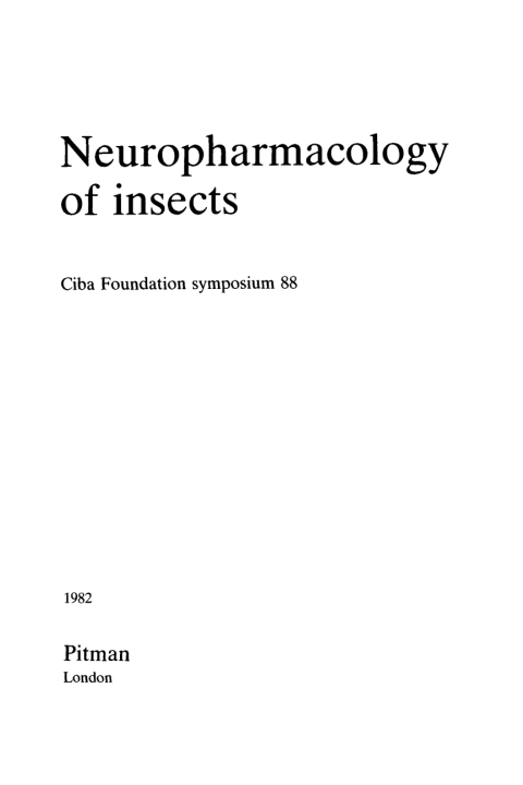 Cover image for book Neuropharmacology of Insects