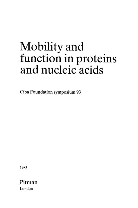 Mobility and Function in Proteins and Nucleic Acids 
