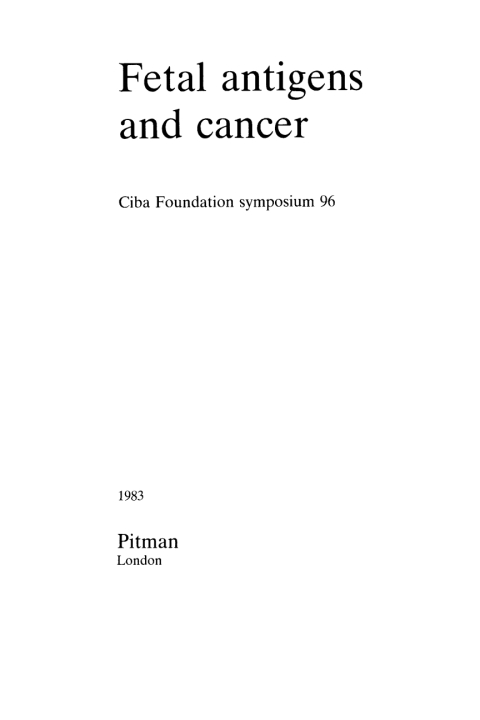 Cover image for book Fetal Antigens and Cancer