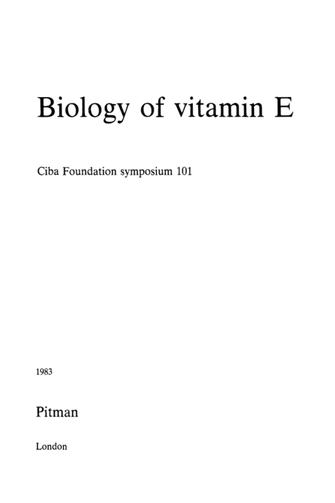 Biology of Vitamin E 