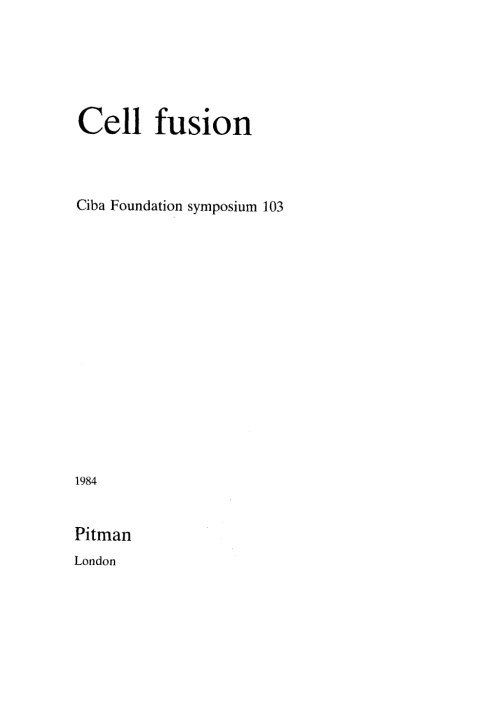 Cover image for book Cell Fusion