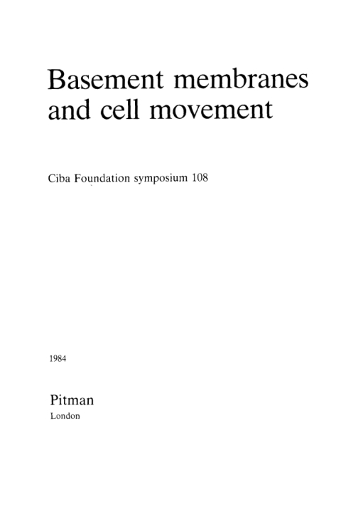 Basement Membranes and Cell Movement 