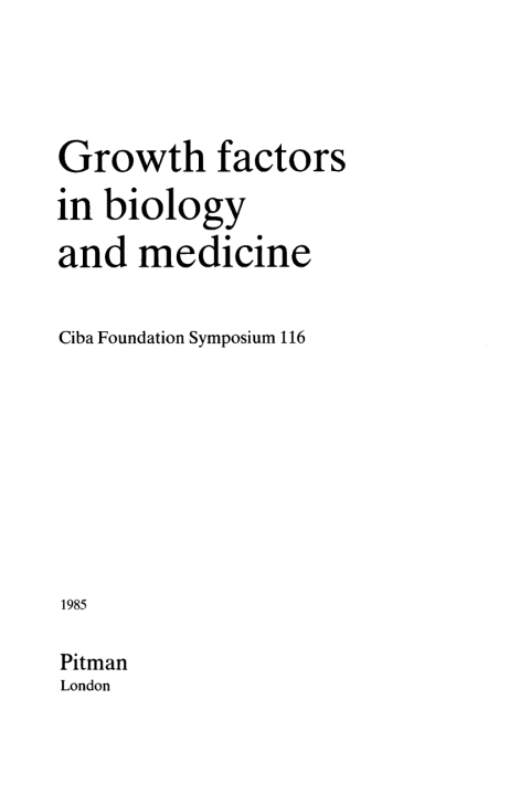 Cover image for book Growth Factors in Biology and Medicine