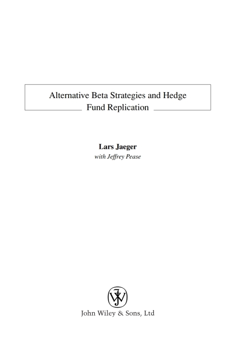Cover image for book Alternative Beta Strategies and Hedge Fund Replication