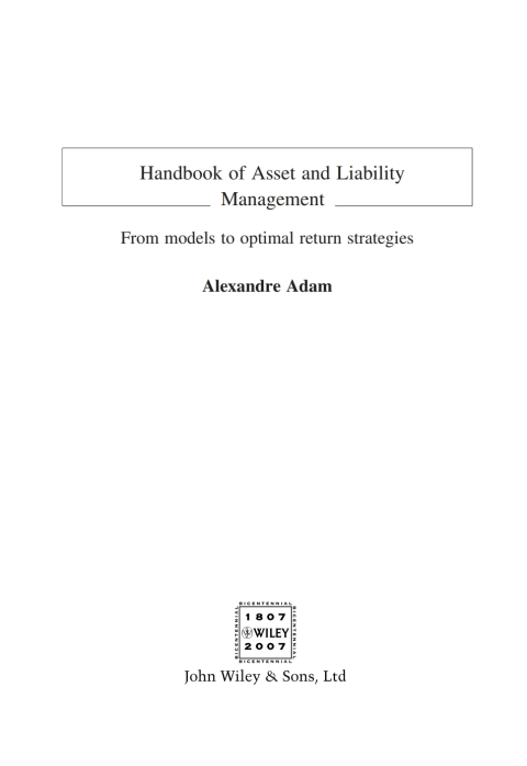 Cover image for book Handbook of Asset and Liability Management